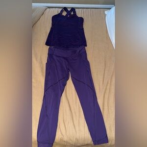 Lululemon Athletica Purple Leggings and Top Set